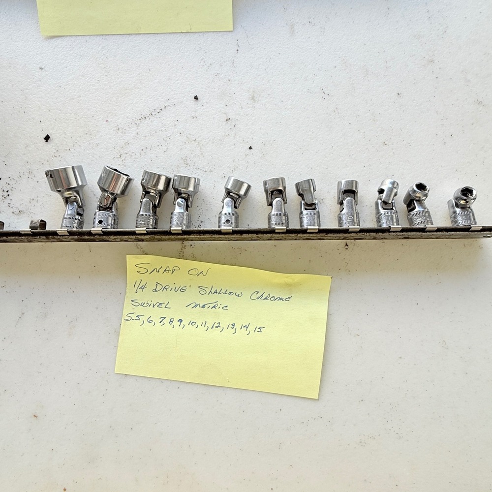 Snap On 11pc 1/4" Drive 6-Pt Chrome Swivel Metric Socket Set 5.5-15mm